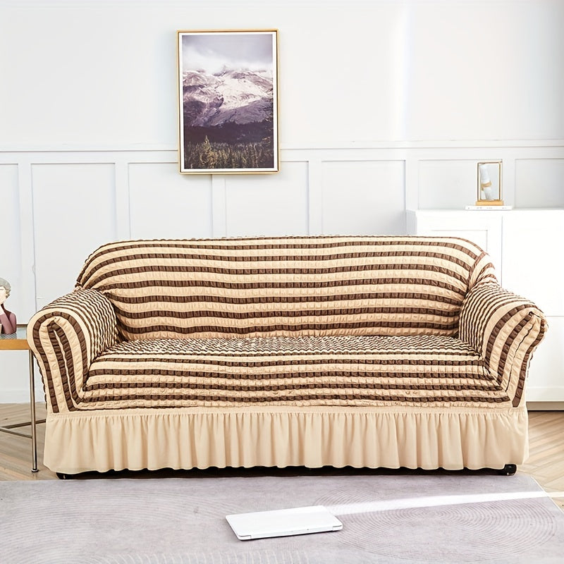 Seersucker Sofa Slipcover Stretch Anti-slip Cover