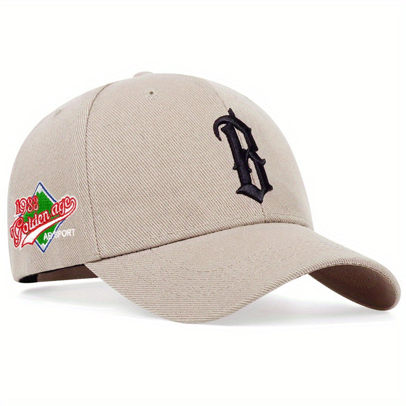 Gothic B Embroidery Baseball Cap Unisex Hip Hop Dad Hats