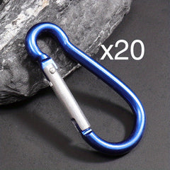 20pcs Mini Carabiner Keychain Aluminum Alloy D Ring Buckle with Spring Snap Clip