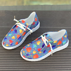 Women's Heart Pattern Skate Shoes, Polka Dot Decoration