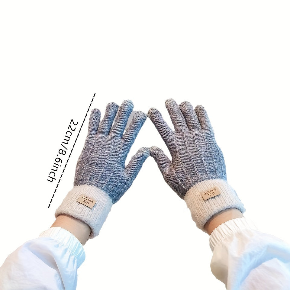 Warm Touch Screen Gloves for Autumn Winter Cycling Plush Thickened Gloves