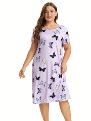 Butterfly Print Casual Nightdress
