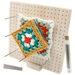 Wooden Crochet Blocking Board Set with Pins for Knitting
