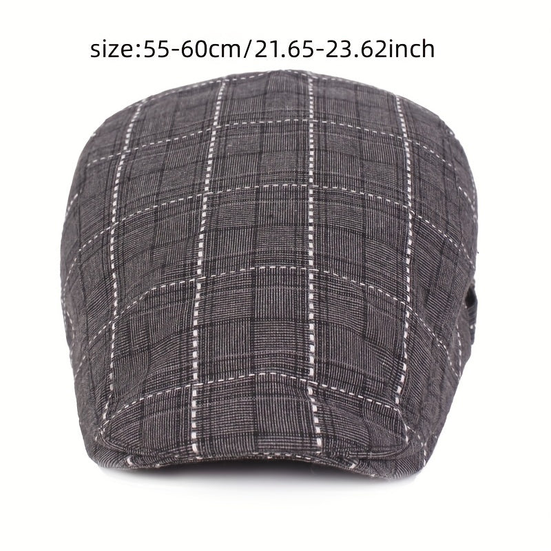 Classic Plaid Pattern Beret Unisex British Style Painter Cap