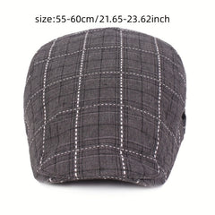 Classic Plaid Pattern Beret Unisex British Style Painter Cap
