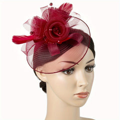 Women Feather Hair Clip Duck Billed Clip for Derby Hat Church Hat