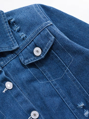 Boys Astronaut Print Denim Jacket Long Sleeve Coat