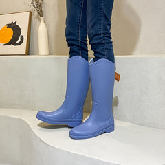 Women's Waterproof High Top Rain Boots Round Toe Platform Anti slip Boots