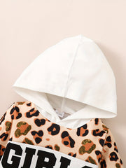 Leopard Pattern Toddler Girl's 2pcs Hoodie & Sweatpants Set