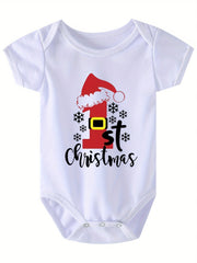 Newborn Romper Infant Baby Short Sleeve Bodysuit Christmas Outfit