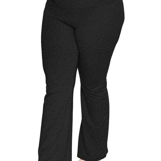 Wide Leg Stretchy Pants with Wide Waist Band