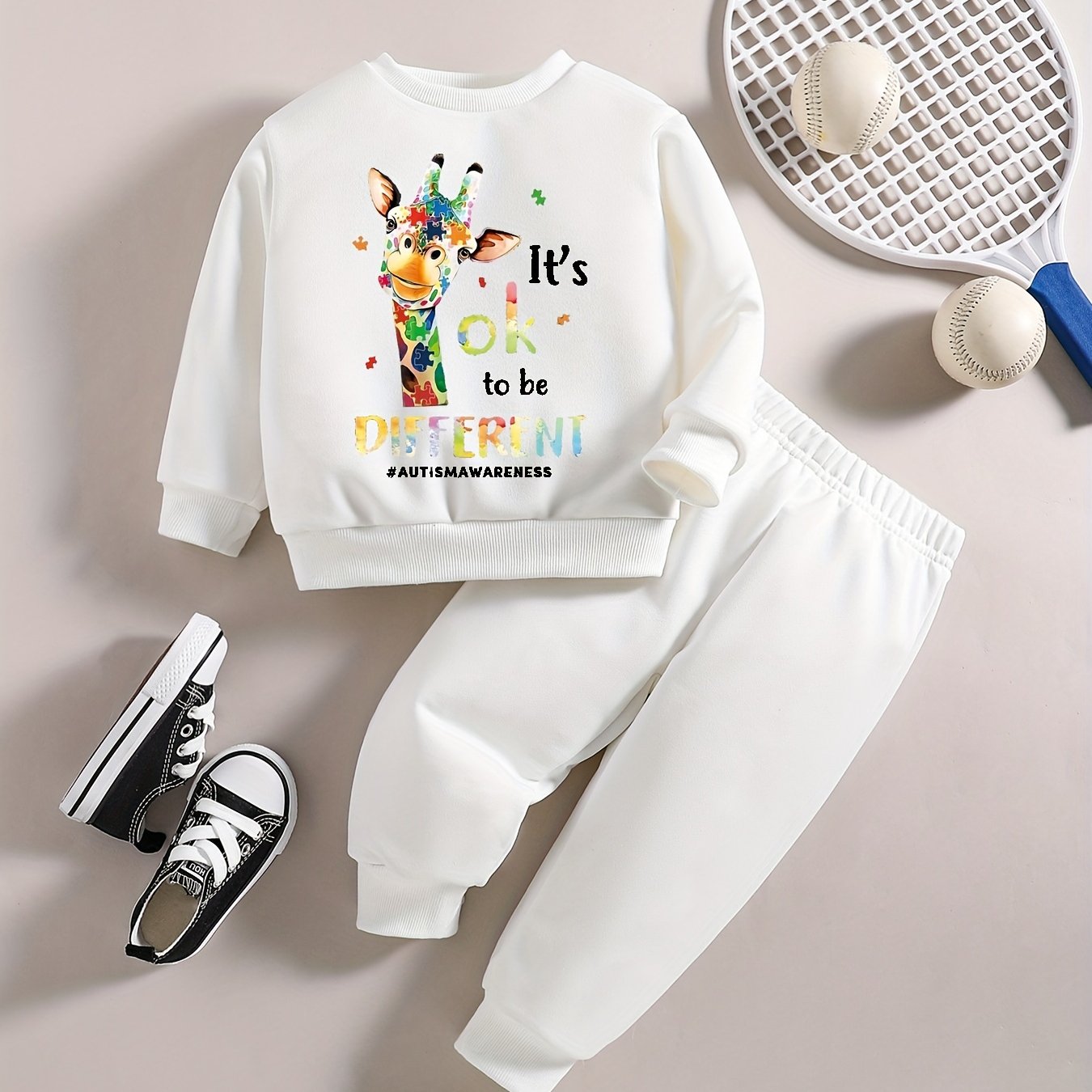 Baby Boy Casual Set Cartoon Graphic Sweatshirt Pants Outfit For Kids
