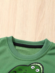 Dinosaur Pattern Sweatshirt for Kids Casual Long Sleeve Top