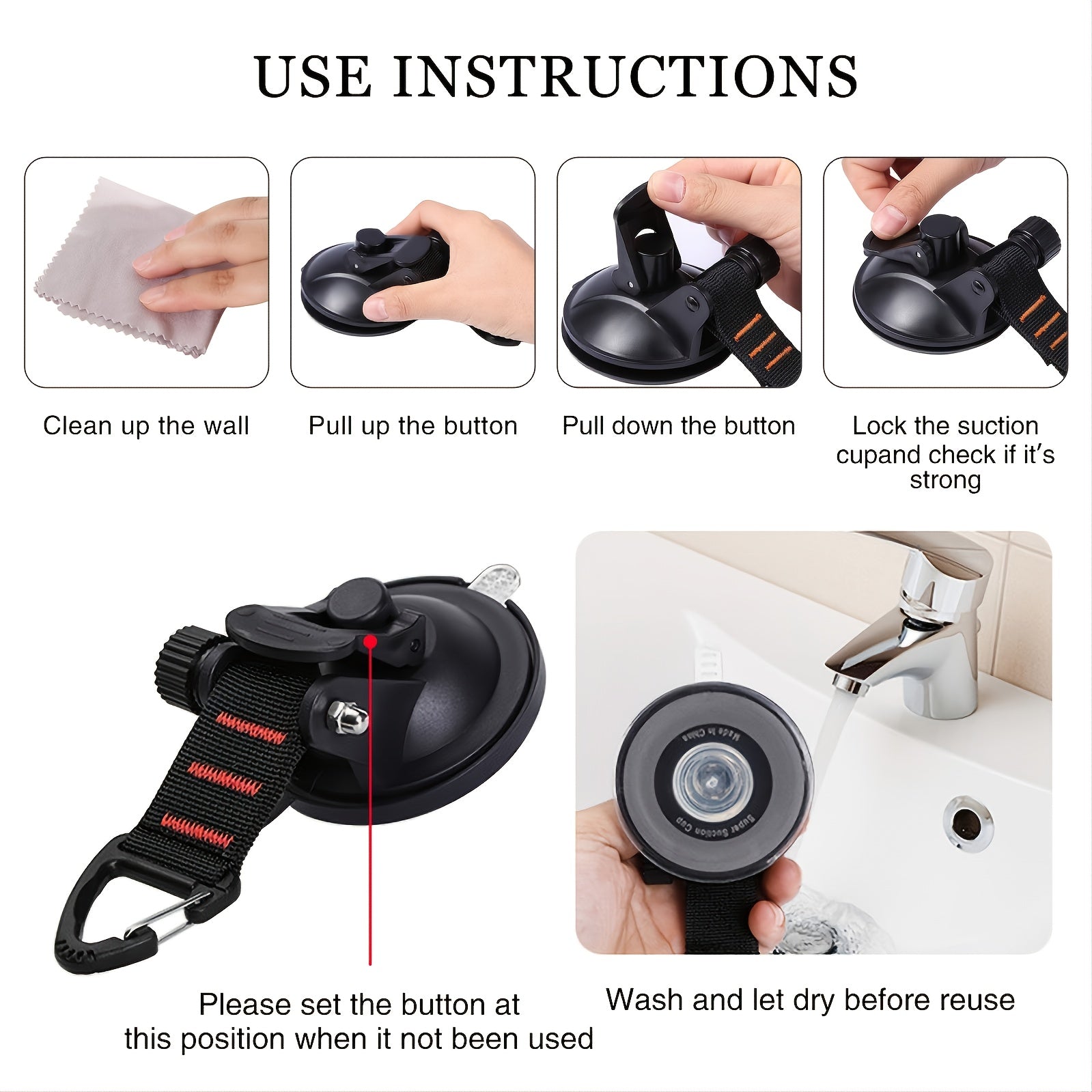 Durable Camping Suction Cup Hooks