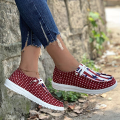 Women's Striped & Star Slip On Canvas Shoes