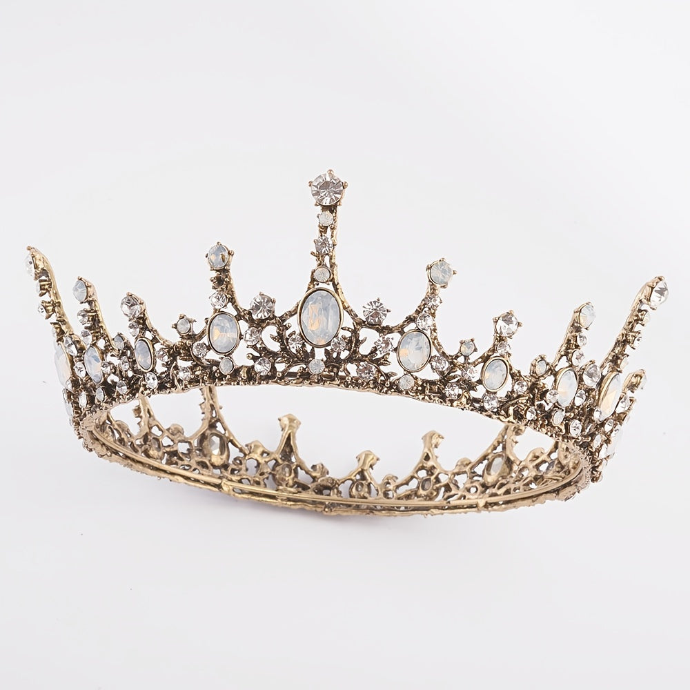Vintage Baroque Tiara Bead Crown Headband Hair Jewelry