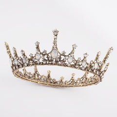 Vintage Baroque Tiara Bead Crown Headband Hair Jewelry