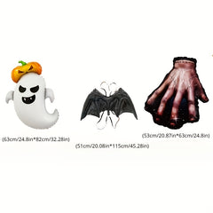 Halloween Bat Wings Ghost Pumpkin Balloon Party Scene