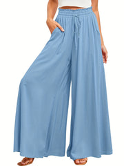 Boho Drawstring Wide Leg Pants for Women