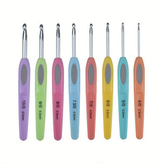 8pcs Crochet Hooks Kit Set Ergonomic Handle For Arthritic Hands
