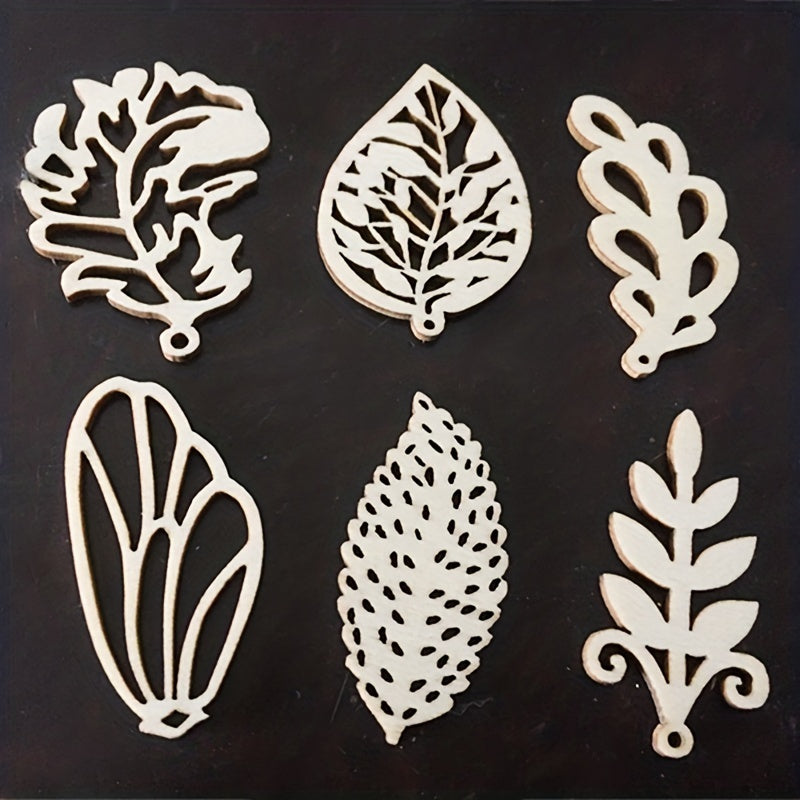 10pcs 2.4 DIY Wooden Leaf Chip Shapes for Painting Signature Decoration