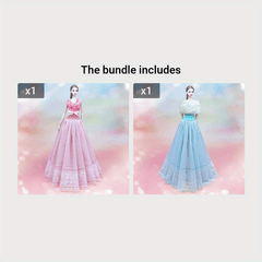 Doll Dress with Lace Detail and Faux Fur Shawl for Dolls Outfits