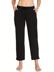 Elastic Straight Leg Yoga Pants Women's Activewear