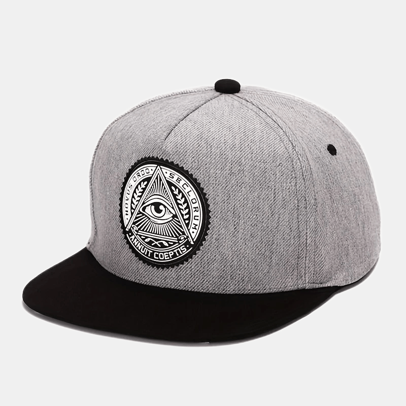 Eyes Round Label Adhesive Print Men's Hip Hop Hat