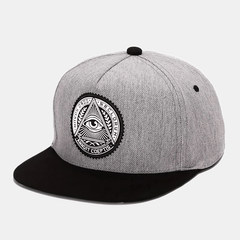 Eyes Round Label Adhesive Print Men's Hip Hop Hat