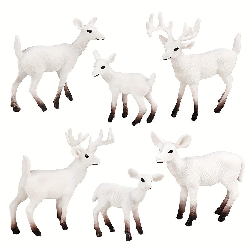 Christmas Snow Tail Deer Wild Forest Jungle Animal Model Set