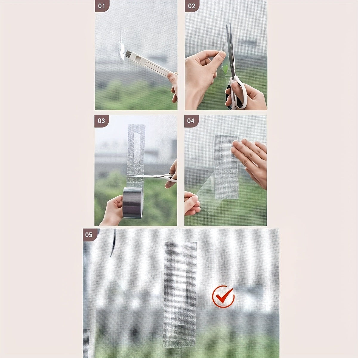 Screen Repair Tape For Window Door Tears Holes Screen Mesh Repair Patch