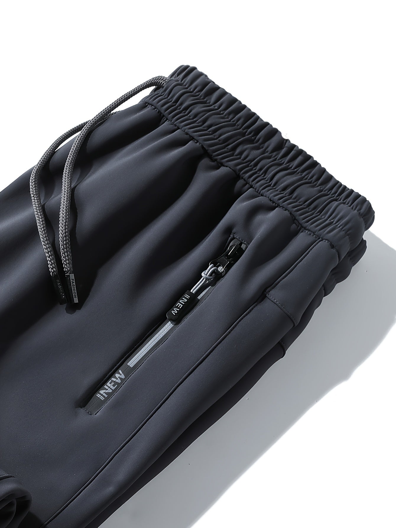 Men's Warm Fleece Zipper Pocket Windproof Sweatpants