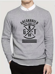 Men's Letter & Cross Knit Sweater Crew Neck Pullover