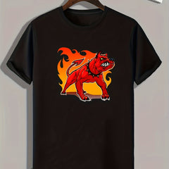 Dog Pattern Print Men's Sports T-shirt for Fitness Activities