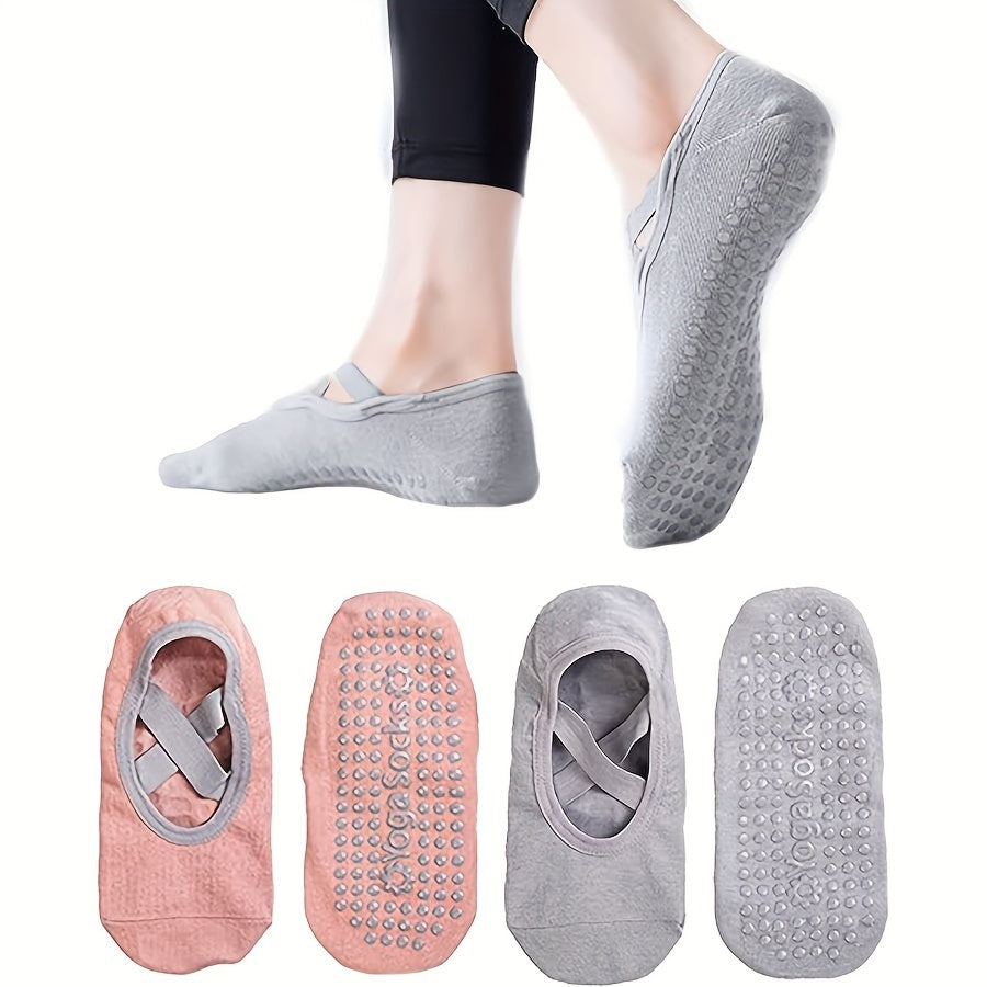 2 Pairs Non slip Yoga Socks Dance Ballet Grip Socks