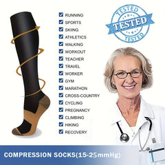 7 Pairs Copper Compression Socks Men Women Improve Circulation Boost Performance