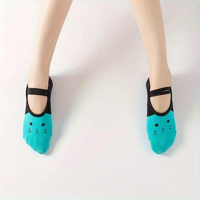 Women Yoga Socks Anti-slip Backless Pilates Ballet Dance Fitness Slipper