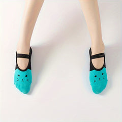 Women Yoga Socks Anti-slip Backless Pilates Ballet Dance Fitness Slipper