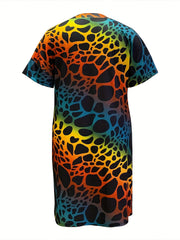 Women's Plus Stone & Ombre V Neck Stretch Dress