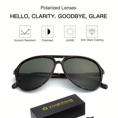Men's Polarized Aviator Sunglasses UV Protection For Outdoors