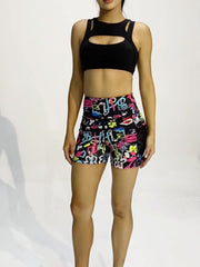 High Waist Yoga Shorts Pocket Quick Drying Butt Lifting Yoga Leggings