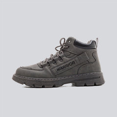 Warrior Men's Letter Patch Lace Up Casual Ankle Boots
