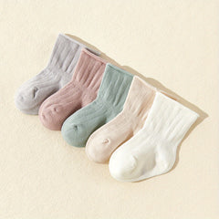 5 Pairs Casual Knit Socks Soft Baby Socks Boys Girls Accessories