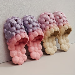 Women's Ombre Bubble Slides Slippers Non Slip Outdoor Sports Slides