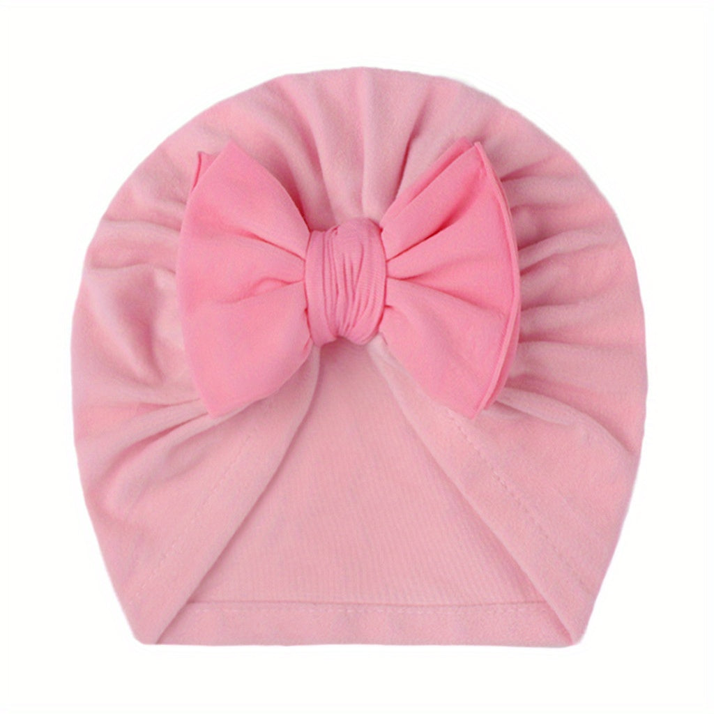 Candy Colored Nylon Bow Baby Hat For All Seasons