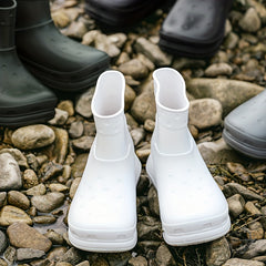 Women's Waterproof Chunky Medium Tube Rain Boots for Outdoor Fishing