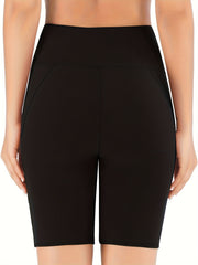 High Waist Biker Shorts Workout Leggings With Pocket