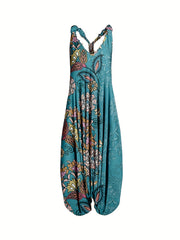 Graphic Print Drop Crotch Jumpsuit