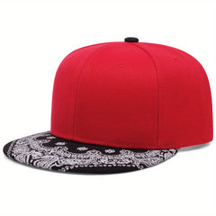 Men's Solid Flat Brim Hat, Versatile Style