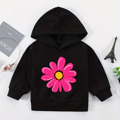 Baby Flower Graphic Hooded Sweatshirt Kids Casual Hoodie